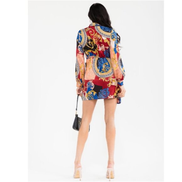 Colorful Bodycon Coloblock Patterned Mini Dress - Picture 5 of 5